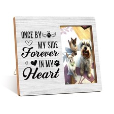 Pet Memorial Photo Frame - Once By My Side Forever In My Heart Wooden Tableto...
