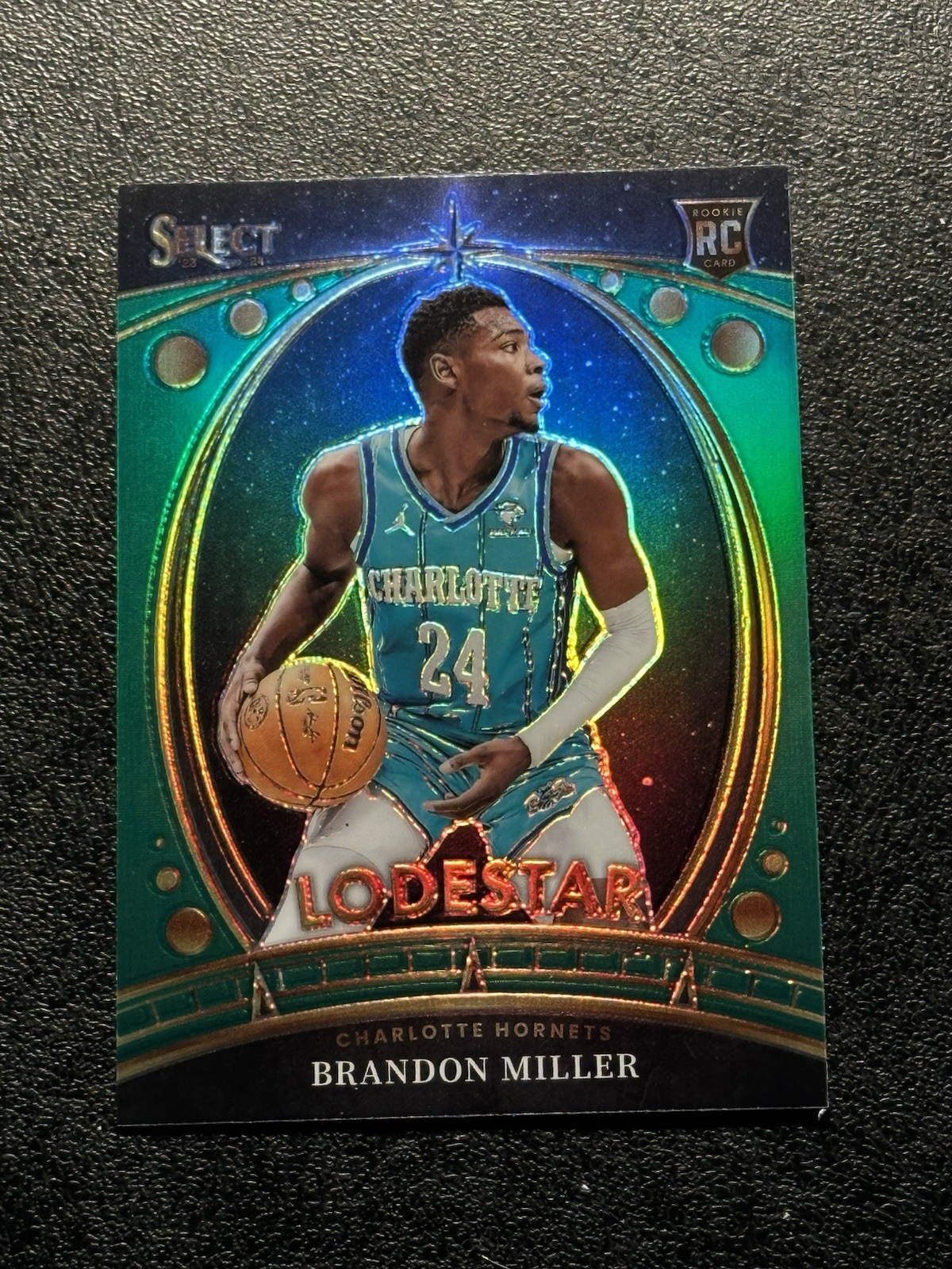 Brandon Miller 2023-24 Panini Select Lodestar Insert Green Prizm #3 Hornets RC