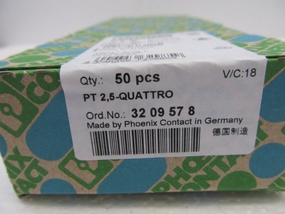 50PCS Phoenix Contact 3209578 straight through terminal block PT 2,5-QUATTRO NEW