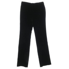 SAINT LAURENT 691722 Y525R 1000 Velvet Wide Pants Black Used LIFE-0