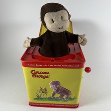 Schylling Toys Curious George Jack N The Box Yellow Red Tin Toy Works Read