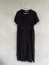 🦋 comptoir des cotonniers Uniqlo LINEN blend A-line Dress MIDI L 14