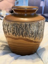 Vintage Hand Carved Wood Flower Vase