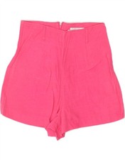 BENETTON Womens High Waist Casual Shorts IT 42 Medium W26 Pink Viscose AM15