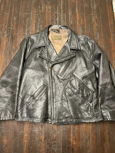 Mid 1940s Windward Horsehide D Pocket Motorcycle/Aviator Jacket - Picture 11 of 24