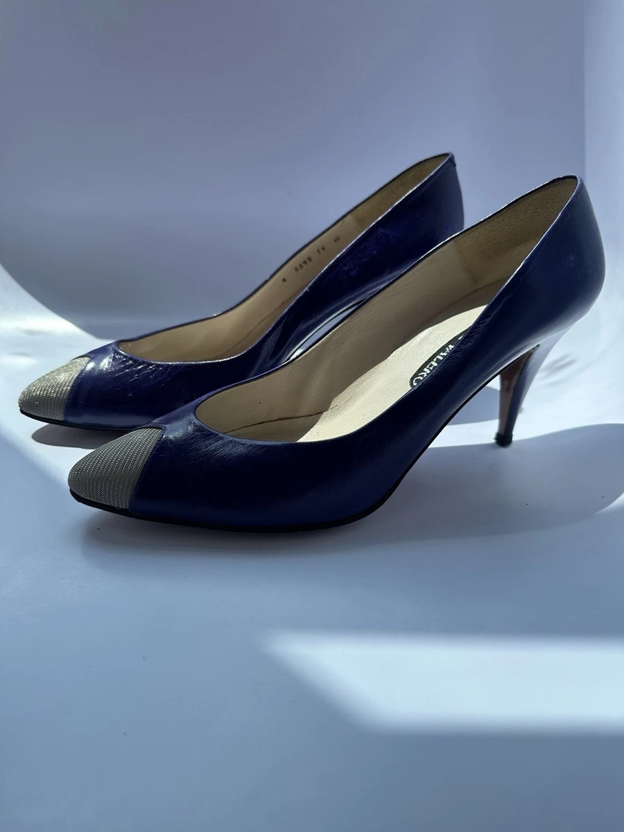 Escarpins Martinez Valero Talons Hauts Vert Floral - Bout Ouvert (peep Toe) - Taille US 6 Femme - Occasion