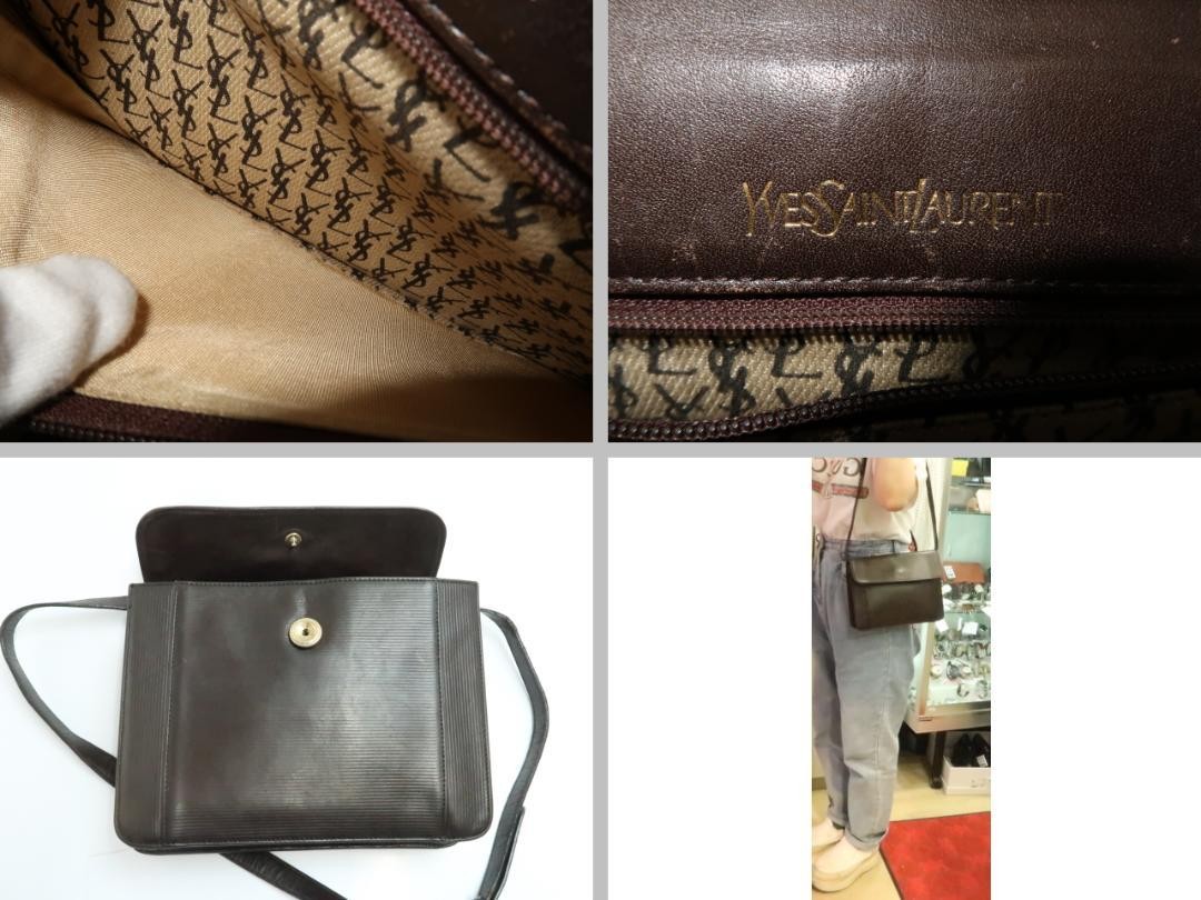 Borsa a tracolla Yves Saint Laurent YSL Cassandra pelle marrone autentica F0606520