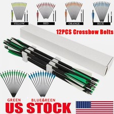 12PCS 20 Inch Hunting Carbon Crossbow Bolts 4" Vanes Archery Crossbow Arrows USA