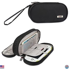 BUBM Black Double Compartment Storage Case for PS Vita & PSP - Durable Organizer