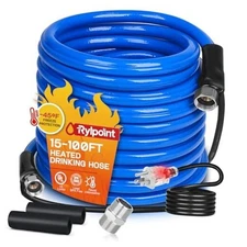 （15-100FT） Heated Water Hose for RV,Heated Drinking Water Hose,Lead and 50FT