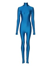 Dolce & Gabbana Blue Nylon Turtleneck Bodycon Jumpsuit Women's Dress Authentic