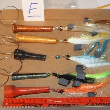 Lot of 5 Custom Trolling Lures 6-11" Kingfish King Mackerel Bluefish Bonita LT#F