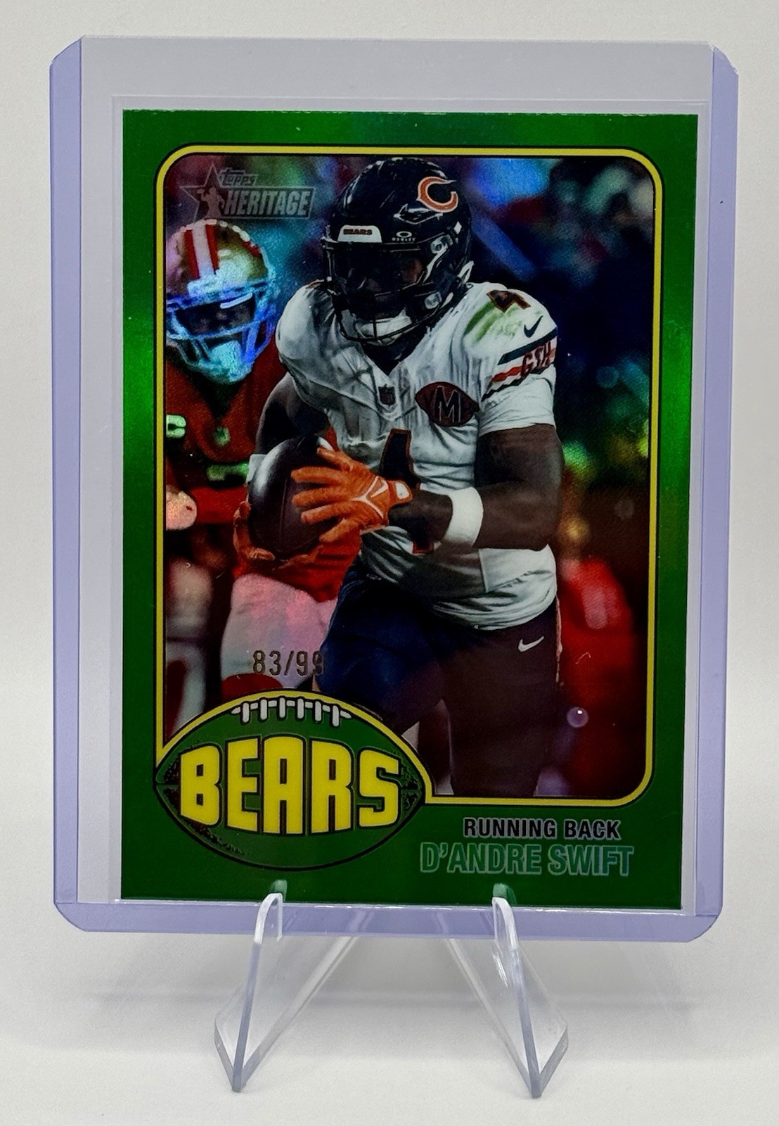 2026 Topps Heritage - D'Andre Swift #148 - Chrome Green Refractor /99 - Bears
