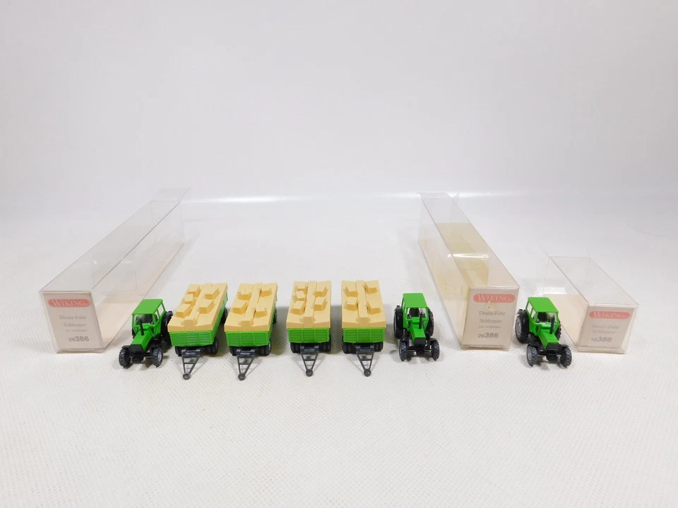 3X Wiking H0 1:87 Modello Schlepper Deutz Fahr 26 386 13 386 Mint+Box #EE999-0,5 - Immagine 4 di 4