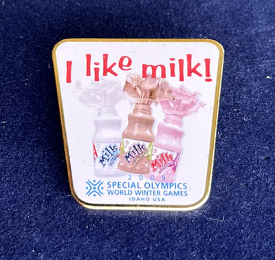 2009 SPECIAL OLYMPICS / WORLD WINTER GAMES / IDAHO USA PIN BADGE/ I LIKE MILK!
