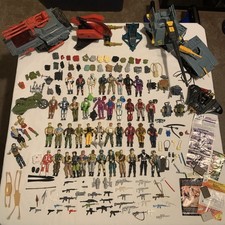 1980's G. I. Joe & Cobra Huge Lot! 40+ Figures Weapons & Accessories 5 Vehicles