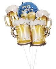 Happy Birthday Beer Cheers Mug Balloon Set Foil