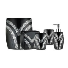 Bath Accessory 5PC Set Soap Pump, Toothbrush, Tumbler, Waste Box and Tissue Box