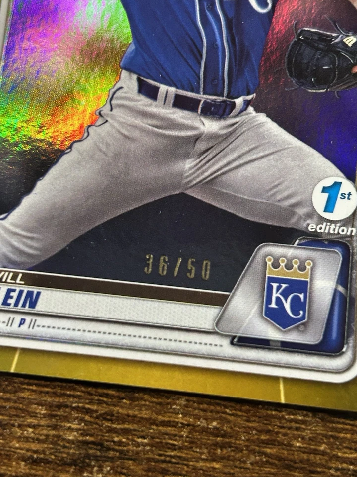 2020 Bowman Draft 1st Edition WILL KLEIN Gold /50 foil Dodgers WS Hero RC rookie - Image 2 of 3