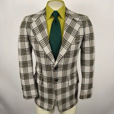 Vtg 60s 70s Leisure Suit Jacket JCPenney Blazer Sport Coat Disco Mod Mens 40 Reg