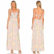 NWT New $148 Free People Wisteria Maxi Light Combo Dress Size L