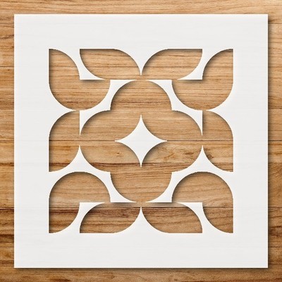 Floral Pattern Symmetrical Design Stencil for DIY Crafts - StencilAir