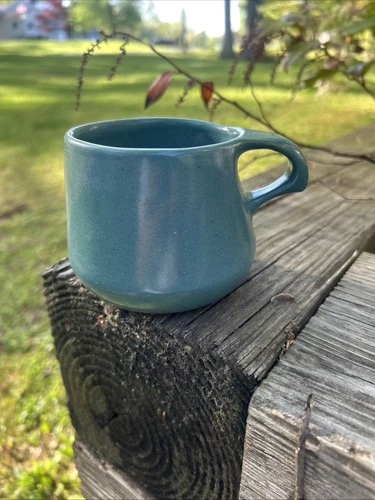 Bennington Potters Original Mug, 1365b Aqua Teal Vermont Organic MCM David Gill