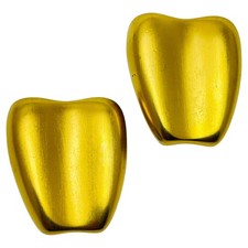 ANNE KLEIN vintage matte gold modernist designer runway earrings