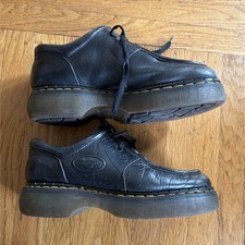 Dr. Martens AirWair Men's Oxford Shoes Black Leather Lace-Up Rubber Sole US 10