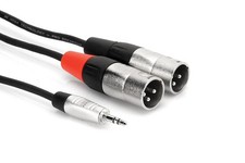 Hosa HMX-010Y Pro Stereo Breakout, REAN 3.5mm TRS to Dual XLR Male, 10ft