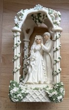 Splendido raro centrotavola torta matrimonio resina gazebo coppia corteggiamento vintage