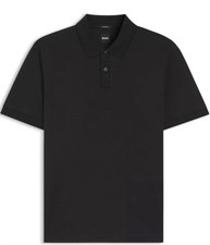 Men  s Hugo Boss Micro Pattern Polo Shirt In Mercerised Cotton Size XL Black