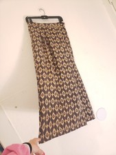 Vtg 90s Pure Pinkerton Sz M Silk Ikat Print Maxi Skirt Wrap Front Side Zip Boho