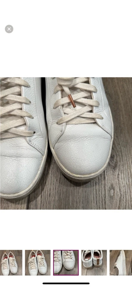Tênis Ted Baker London Feminino Couro Dourado Branco Tamanho 10 - Imagem 3 de 4