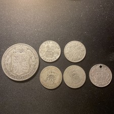 British .500 and .925 Silver Bullion Investment Coins Circulated Pre 1947, 28g