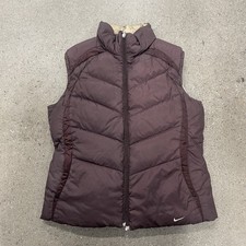 Chaleco reversible de plumón de ganso talla mediana NIKE granate y dorado para mujer