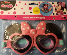 Disney Minnie Mouse Deluxe Swim Goggles - Pink/Mouse Ears - Ages 3 NEW