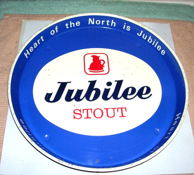 VTG Jubilee Stout Beer Tray,  12'', Heart of the North, REAL NICE!