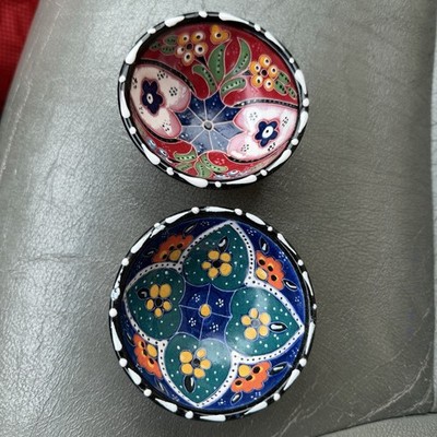 Hand-painted ceramic decorative bowl from Turkey - Set Of Two - 3 inch