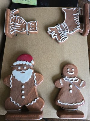 Pottery Barn NIB Gingerbread Family Set of 7 Pieces, NIB, Free Ship!