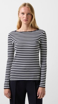 Bogner Long Sleeve Louna Top Size 34 US 4 / XS in Black/white Stripes