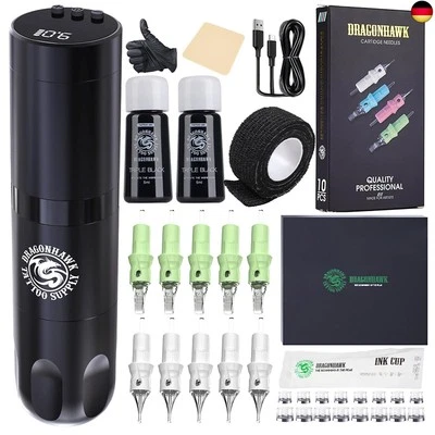 MARKE DRAGONHAWK X3 Tattoo Maschine Set kabellose tätowiermaschine Rotary Tattoo Pen Gun 1500mAh