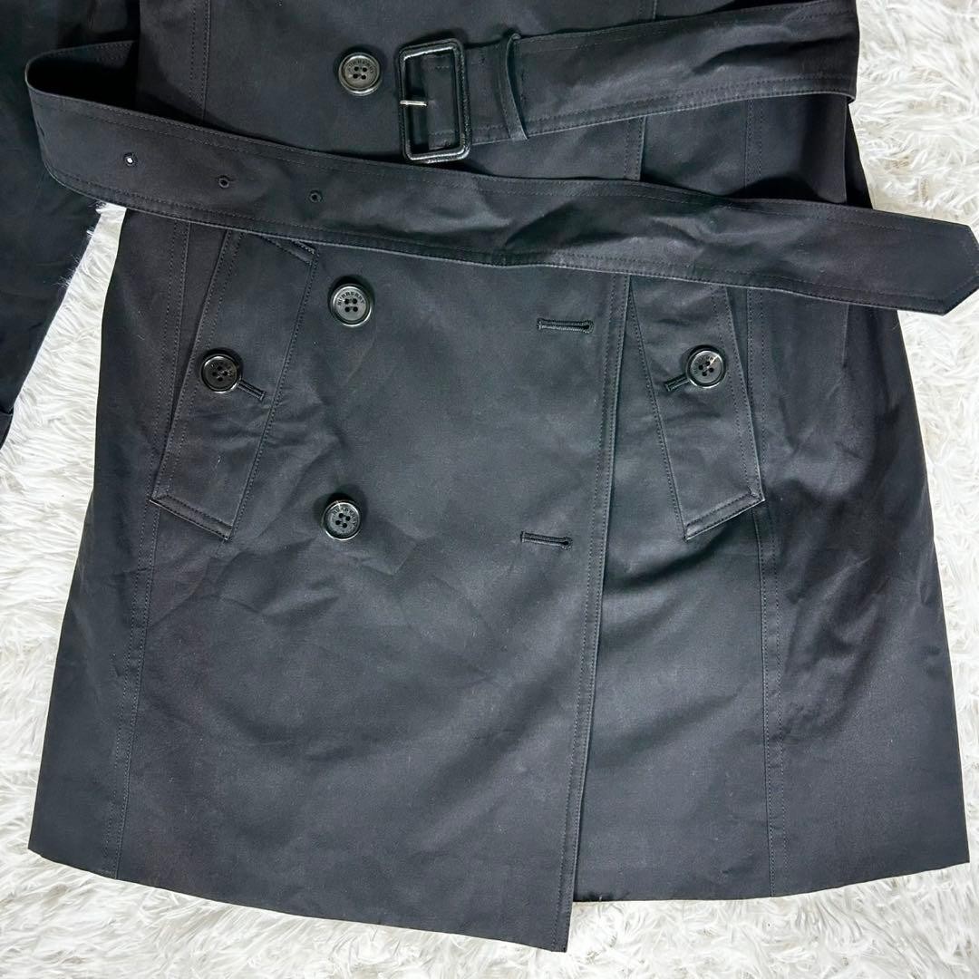 Burberry London Trench Coat Black With Nova Check Pattern Size 34 For Women thumbnail 6