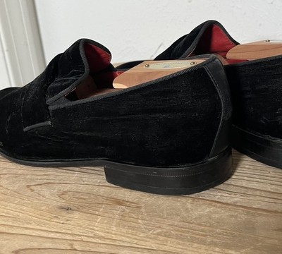 Hugo Boss Evelt Black Velvet Velour Loafers Tuxedo Evening  display picture 2