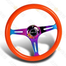 350mm Orange Wood Grain Neo Chrome Spoke Nrg-st-015mc-nor Racing Steering Wheel 350mm Orange Wood Grain Neo Chrome Spoke Nrg-st-015mc-nor Racing Steering Wheel