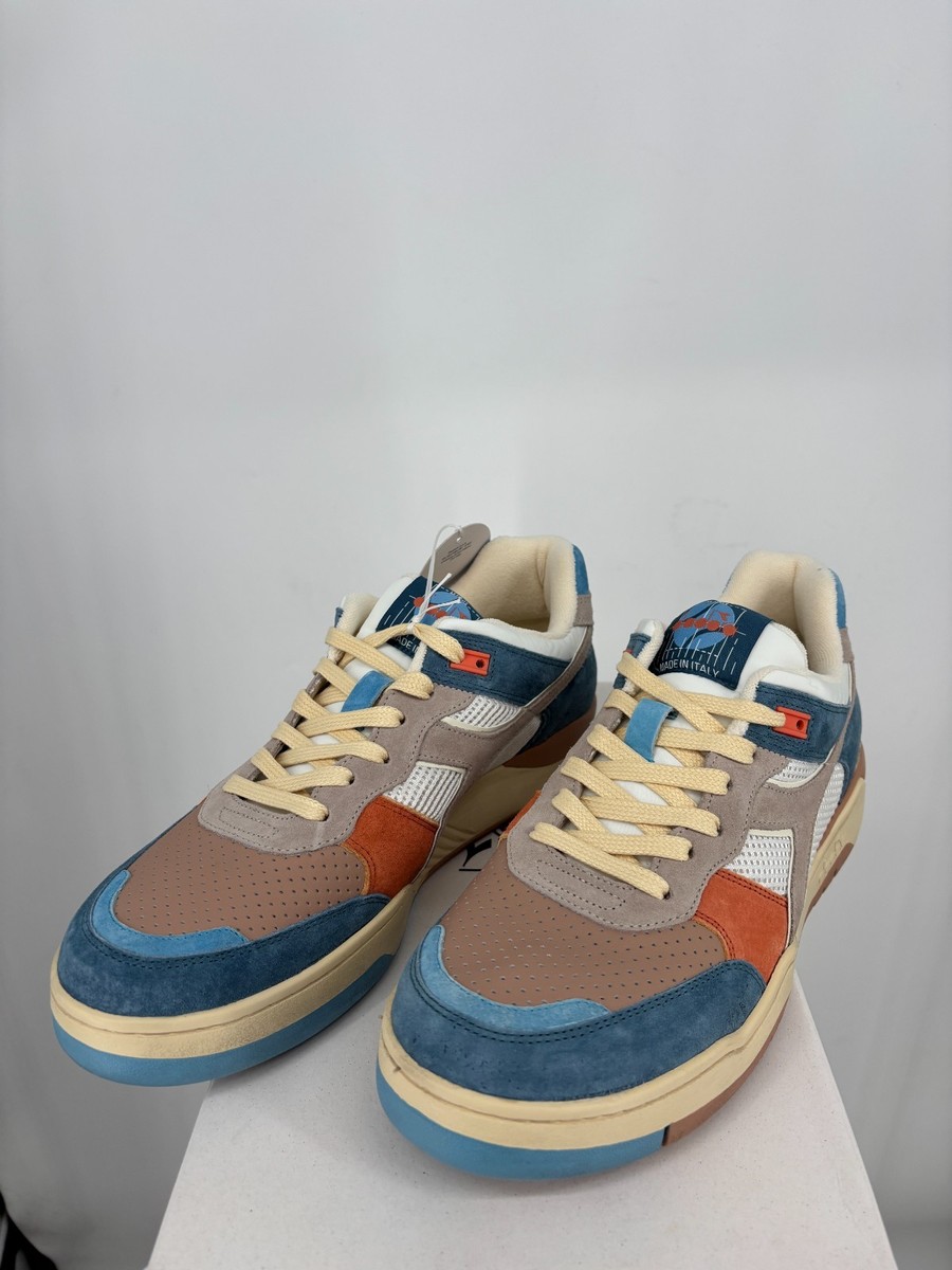 Diadora B.560 Tourney Italia Lace Up Mens Blue Brown Orange  display picture 1