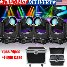4PCS 200W Moving Head Lights Stage Beam Lighting Disco Party Wedding Flight Case