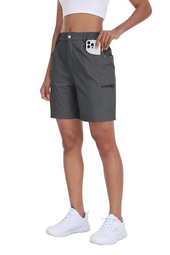 Women 7" Outdoor Active Cargo Short with Zipper Pocket Work Hiking Golf Short - Picture 82 of 94