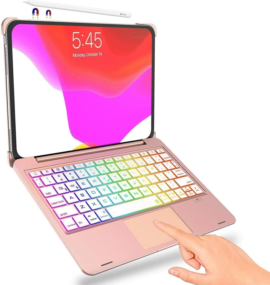 Touchpad Keyboard Case with Rotate For iPad Pro 11" 7/8/9/10th Gen Air 4 5 US - Image 4 of 4