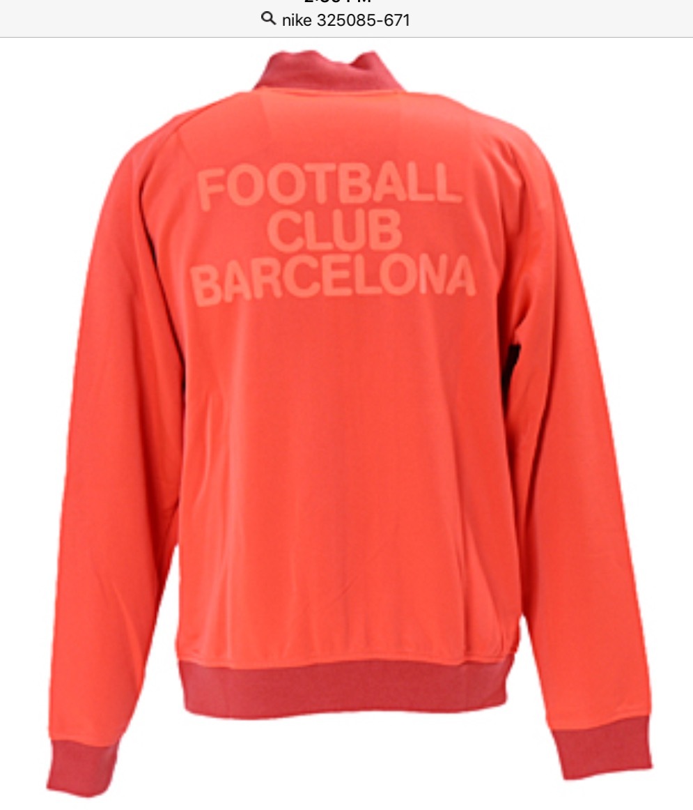 Nike Men's XL FC Barcelona Soccer Track Jacket Orange-Black 325085